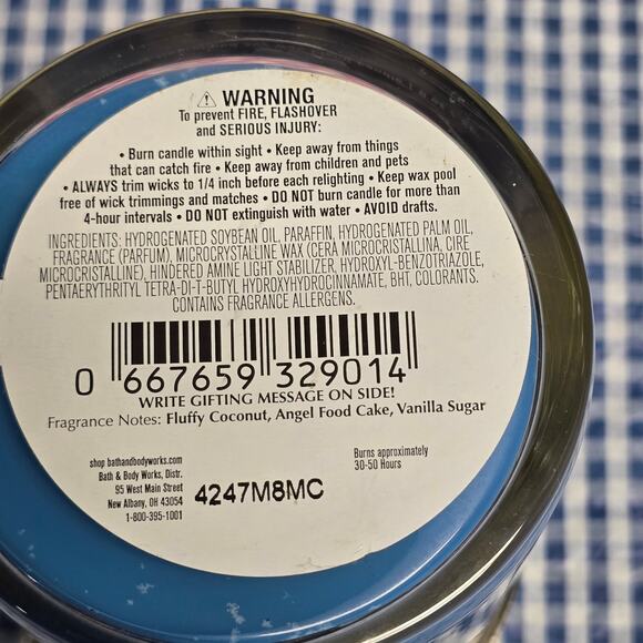 BBW Coconut Angel Cake Single Wick 8 oz. Candle Exclusive Christmas Gift Tag - Picture 3 of 3